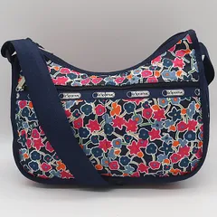 良品 レスポートサック ブルー 花柄 レディースショルダーバッグ OWD 2000000 NSK