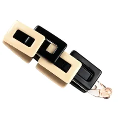 【アイボリー×ワンサイズ】[Cream dot. クリームドット公式] ヘアアクセサリー レディース  バナナクリップ 大きめ しっかり留まる ヘアクリップ べっ甲風 べっこう風 マーブル スクエアパーツ 重なり ボリューム 大人 上品 エレガント  