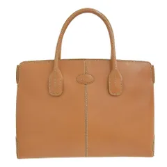 超美品 トッズ TOD's 現行アーカイブ DI 2way ショルダー トートバッグ ロゴフロント カーフレザー ヌメ革 レディース
