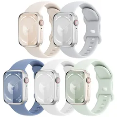 【在庫セール】バンド アップルウォッチ コンパチブル Apple Watch バンド 38mm 40mm 41mm 42mm 44mm 45mm 46mm 49mm 5本セット スポーツストラップ 交換ベルト 柔らかいシリコン素材 通気性 防水性 に対応 iW