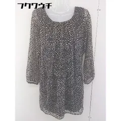 ◇ PROPORTION BODY DRESSING 総柄 長袖 膝丈 ワンピース サイズ2 ブラック ベージュ レディース  【中古】 【1109080003785】