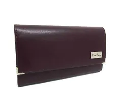 ■美品■ pierre cardin ピエールカルダン レザー 二つ折り 長財布 ウォレット 札入れ 小銭入れ カード入れ メンズ ボルドー系 DJ9926