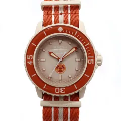 【天白】【BLANCPAIN×SWATCH】ブランパン×スウォッチ ARCTIC OCEAN フィフティファゾムス SO35N100 ベージュ オレンジ 北極海 クォーツ メンズ腕時計【新品】【未使用】【中古】のサムネイル