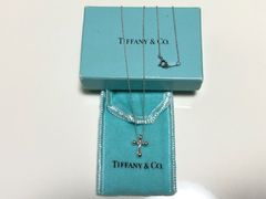 【管理番号154】 TIFFANY＆Co. ティファニー ティアドロップ クロス ネックレス ペレッティ シルバー 925 全長45㎝ ユニセックス アクセサリー