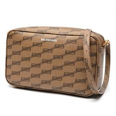 バレンシアガ / BALENCIAGA　BBモノグラム シグネチャー ミディアム カメラバッグ / ショルダーバッグ　702723　ブラウン系 【中古】 商品番号 S-158730