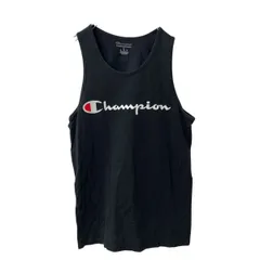 Champion ノースリーブ プリントTシャツ S ブラック チャンピオン タンクトップ 古着卸 アメリカ仕入 a707-5518
