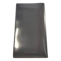 BVLGARI ブルガリ rロゴ型押し レザー 札入れ 財布 長財布/ブラック/メンズ/ウォレット【♂】【B】【メンズ】★■584026【中古】
