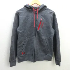 G■アンダーアーマー/UNDER ARMOUR チャージド コットン ストーム ビッグロゴ ジップアップ フーディー パーカ MTR5450 【SM】灰系/men's/29【中古】■