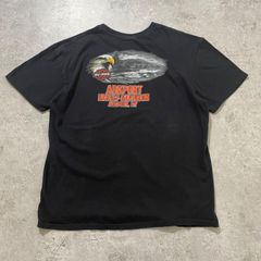 ハーレーダビッドソン 半袖Tシャツ ブラック イーグル XL【ST200】