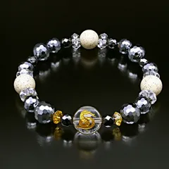 【健康・長寿のお守りに！】財運・健康ブレスレット ブレスレット パワーストーン テラヘルツ ヘマタイト 北投石 免疫力 自然治癒力 健康維持 プレゼント 