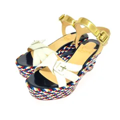Christian Louboutin クリスチャンルブタン サンダル 表記サイズ:35 編み込みレザー    マルチカラー レディース / 240001163625
