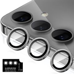 新品 for Galaxy S25 用 カメラフィルム ギャラクシーS25 カメラ保護フィルム 薄型 強化ガラス 耐衝撃 独立型 露出オーバー防止 アルミ合金 カメラカバー (ブラック Galaxy S25)