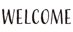 【Welcome】 ウェルカム ウォールステッカー カッティングステッカー 防水 黒 ブラック [ブラック] [横15㎝ｘ縦3.4㎝]