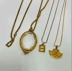 A【まとめ売り】アクセサリー ネックレス ゴールド メッキ 4点セット ハンドメイド パーツ取り