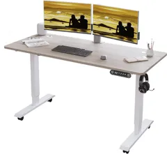 【在庫セール】電動昇降式 机 120CM×60CM つくえ 電動式スタンディングデスク オフィスワークテーブル 昇降式机 パソコンラック ゲーミングデスク 電動式 デスク 高さ 71-117CM BilBil 高さ調節可能 メモリー機能付き