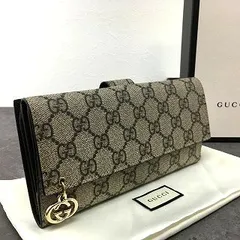 13 送料込み！ 未使用品 GUCCI 長財布 212104 GGスプリーム ピアス 箱  
