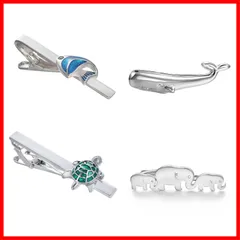 【早発】ss おもしろ ネクタイピン 4本セット ユニーク おしゃれ 真鍮 タイピン 父の日