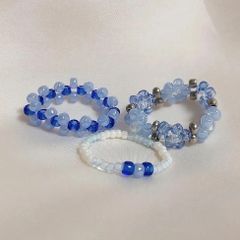 ブルービーズリング💙🩵　3個セット！　ハンドメイド