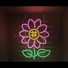 オリジナル　ネオンサイン ひまわり 手作り　オーダーメイドNEON SIGN、省エネ ネオン看板 バー、スタジオ、ホーム、カフェ、喫茶店、広告用看板、クラブ及び娯楽場所等 ネオン管 はな インテリア 装飾用 13*15インチ