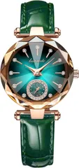 BEN NEVIS 腕時計 レディース アナログ表示 クオーツ うで時計 レザーベルト 細め おしゃれ 防水腕時計 超薄型 シンプル 女性用( 01-グリーン)
