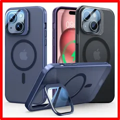【セール中】 iPhone 15 Plus 用_ブルー WTAIYUN【レンズ保護+スタンド一体】iPhone 15 Plus 用 ケース MagSafe 対応