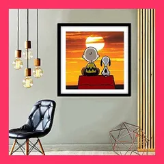 【スタッフおすすめ！】クロスステッチキット ダイヤモンドの絵画 チャーリーとブラウンと犬ダイヤモンド塗装 ダイヤモンドアート 全面貼り付けタイプ ビーズアート 5D モザイクアート ハンドメイド DIY 手芸キット 30x30 cm