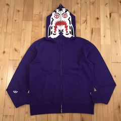 ホワイト タイガー パーカー Lサイズ Purple a bathing ape BAPE Tiger full zip hoodie エイプ ベイプ アベイシングエイプ