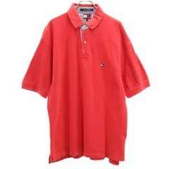 TOMMY HILFIGER トミーヒルフィガー 90s オールド フラッグタグ 半袖 ポロシャツ L レッド メンズ 古着