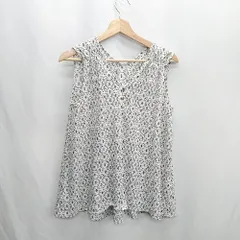 ◇ ⊂ Φ UNITED ARROWS green label relaxing 総柄 ブラウス サイズ表記なし ホワイト ブラック レディース E  【1410290012727】