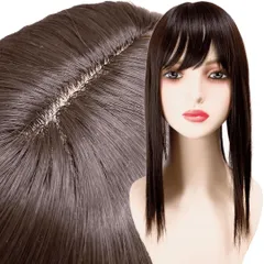 Luce brillare 部分ウィッグ かつら ヘアピース トップピース カツラ 女性 レディース つむじ 頭頂部 薄毛 脱毛 35cm うぃっぐ セミロング 国内メーカー ストレート 部分 【３点セット】 断熱美人セミロング (ダークブ [ダークブラウン]
