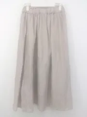 ◇ nano universe ナノ ユニバース ロング ギャザー スカート サイズF ベージュ系 レディース P  【中古】 【1212190001289】