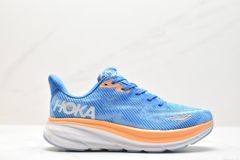 [ホカオネオネ] HOKA ONE ONE CLIFTON 9 ワイド ランニングシューズ 厚底 男女兼用 ブルー＆オレンジ＆ホワイト ロード・マラソン対応#わふうひゃっぽうばこ