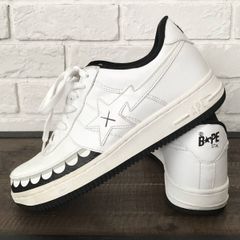 KAWS CHOMPERS BAPE STA エナメル スニーカー 27.5cm White Black a bathing ape BAPESTA Shoes カウズ エイプ ベイプ ベイプスタ NIGO