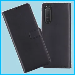 ブラック) （ ソニー カバー エクスペリア so52a 手帳型 sog02ドコモ Xperia5 ケース ii 兼用 手帳型ケース カード収納 /SOG02 サイドマグネット SO-52A スタンド機能付き 全面保護 II/docomo 財布型 PUレザー