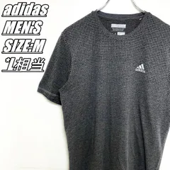 【US古着】adidas　アディダス　AEROKNIT　ドット柄　バックプリントTシャツ　メンズ　サイズ表記M　L相当　グレー×ブラック