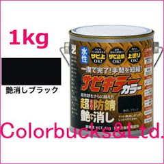 【超防錆 サビキラーカラー】【艶消しブラック/つや消し黒】【1kg】BAN-ZI バンジ 最強の防錆効果を誇る水性塗料 水性防錆塗料 さび封じ 錆部下地はサビキラープロを使用下さい【平日14時迄の決済で当日発送】