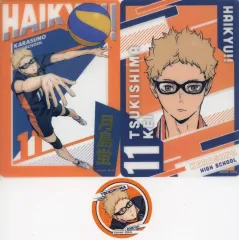 【中古】グッズセット 月島蛍 クリアカード2種＆ステッカーセット 「劇場版ハイキュー!! ゴミ捨て場の決戦」