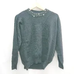 ◇ ⊇ ◎●未使用● ViS ビス ビジュー 長袖 ニット サイズF ブラック レディース E  【1412090055133】