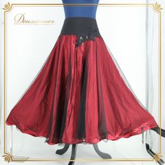 【美品 社交ダンス衣装】スカート レッスン パーティー レッド 無地 シンプル 美品 社交ダンス衣装】ブラック系 黒 スカート レッスン