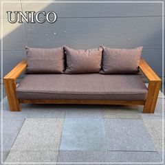 【福岡】unico ウニコ BREATH ブレス ソファ 3シーター カバーリングソファ 布 ファブリック 3人掛け 無垢材【KK1227-3】