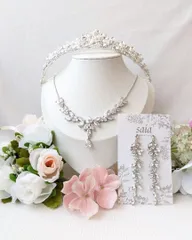 華やかリーフ ウェディングアクセサリー3点セット