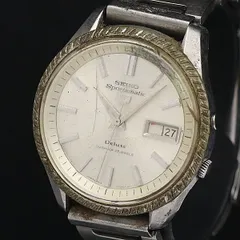 セイコー AT/自動巻 7619-7040 セイコー5 スポーツマチック デラックス シルバー文字盤 デイデイト 25石 メンズ腕時計 KYM