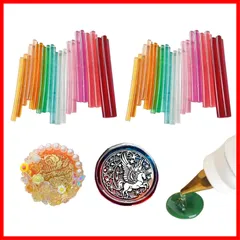 ホットメルト接着スティック 初心者 グルースティック シーリングスタンプ 7mmグルーガン用【40本セット】封蝋スタンプ作成 ワックス 半透明 スタンプ作成 シーリングワックス - DELUXEFOX 10cm