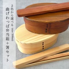 【2色から選べる】＼スターターセット2025／ 曲げわっぱ 小判小 弁当箱 箸 セット 500ml 白木 うるし塗り ランチボックス