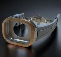グレイ×ローズゴールドシルバー★49mm apple watch ultraアップルウォッチラバーメタルカバーセット　ウルトラ　49ミリ用　カスタム ultra1/2/3のサムネイル