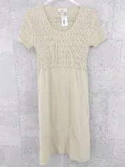 ◇ Kumikyoku 組曲 コットン ニット 半袖 膝下丈 ワンピース 2 ベージュ *  【1002800155873】