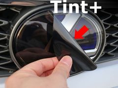 Tint+ 再利用できる エンブレム スモークフィルム(ブラックスモーク 5% 前のみ) レクサスCT CT200h ZWA10 前期 中期 後期のサムネイル