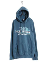 【お得なクーポン配布中!】 ノースフェイス プリント スウェット フード パーカー メンズ L / 古着 プルオーバー 裏起毛 トレーナー アウトドア グラフィック ゆったり