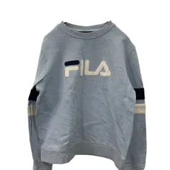 FILA ロゴ スウェット トレーナー S 薄めのブルー フィラ ロンT ロングTシャツ 裏起毛 古着卸 アメリカ仕入 a709-6356