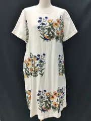 スーパーハッカ SUPER HAKKA ワンピース 総刺繍 うさぎ 鳥 野花 ポケット付き 綿100％ 2505WR100